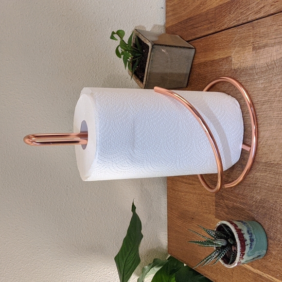 Copper Coated, Steel, Minimalist, Paper Towel Holder - Picture 4 of 4